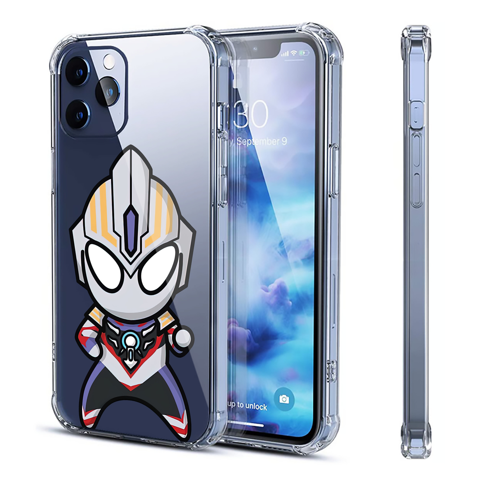 （画像用） ウルトラマン Ultraman 【iPhone 12シリーズ対応】透明スマホケース（クリアソフトケース）